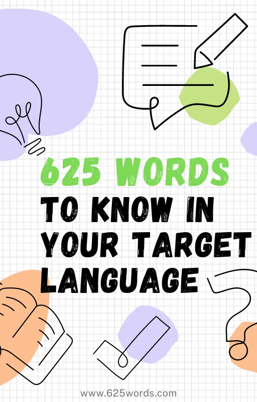 625 Words to Know in Your Target Language kit cover
